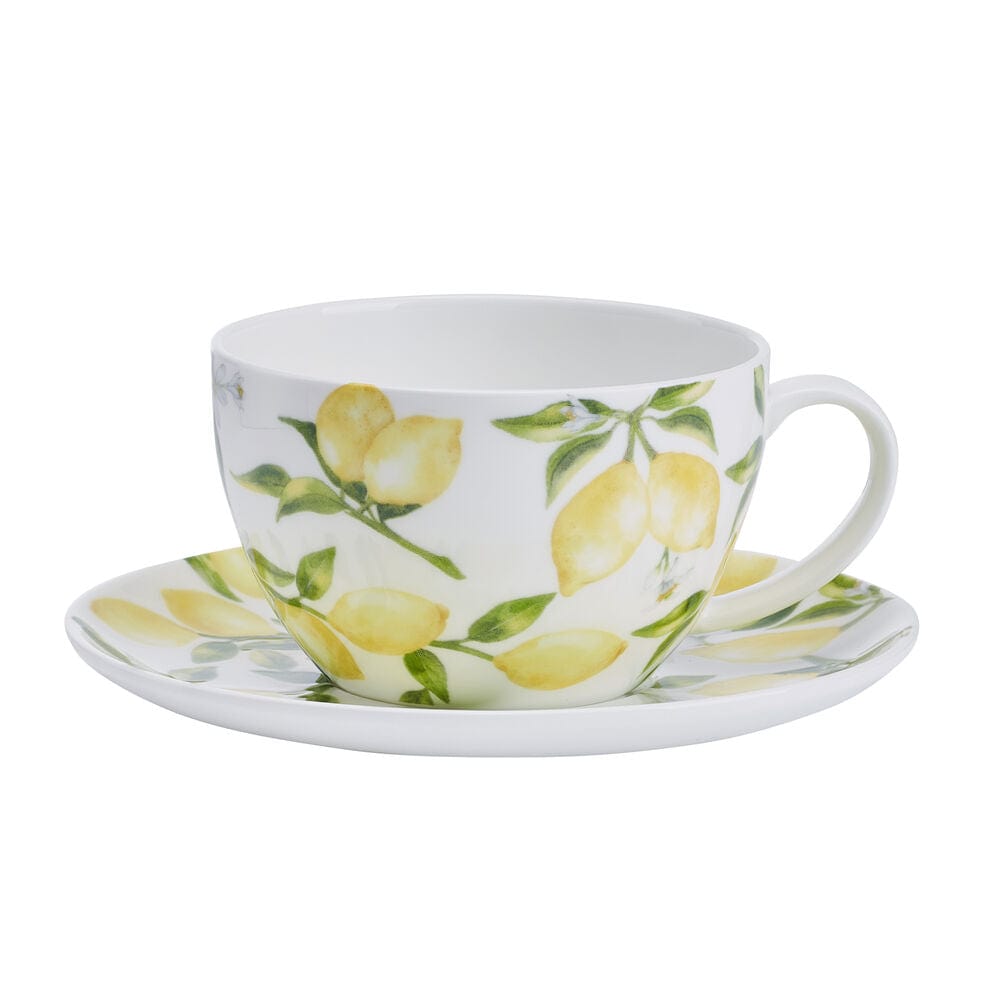 Lemons Teacup and Tea Server Set for One