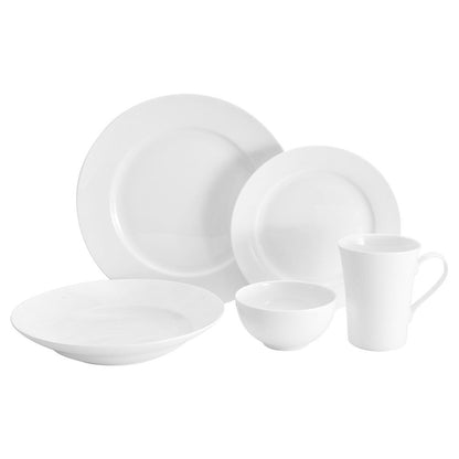 Lucerne White 40 Piece Dinnerware Set, Service for 8