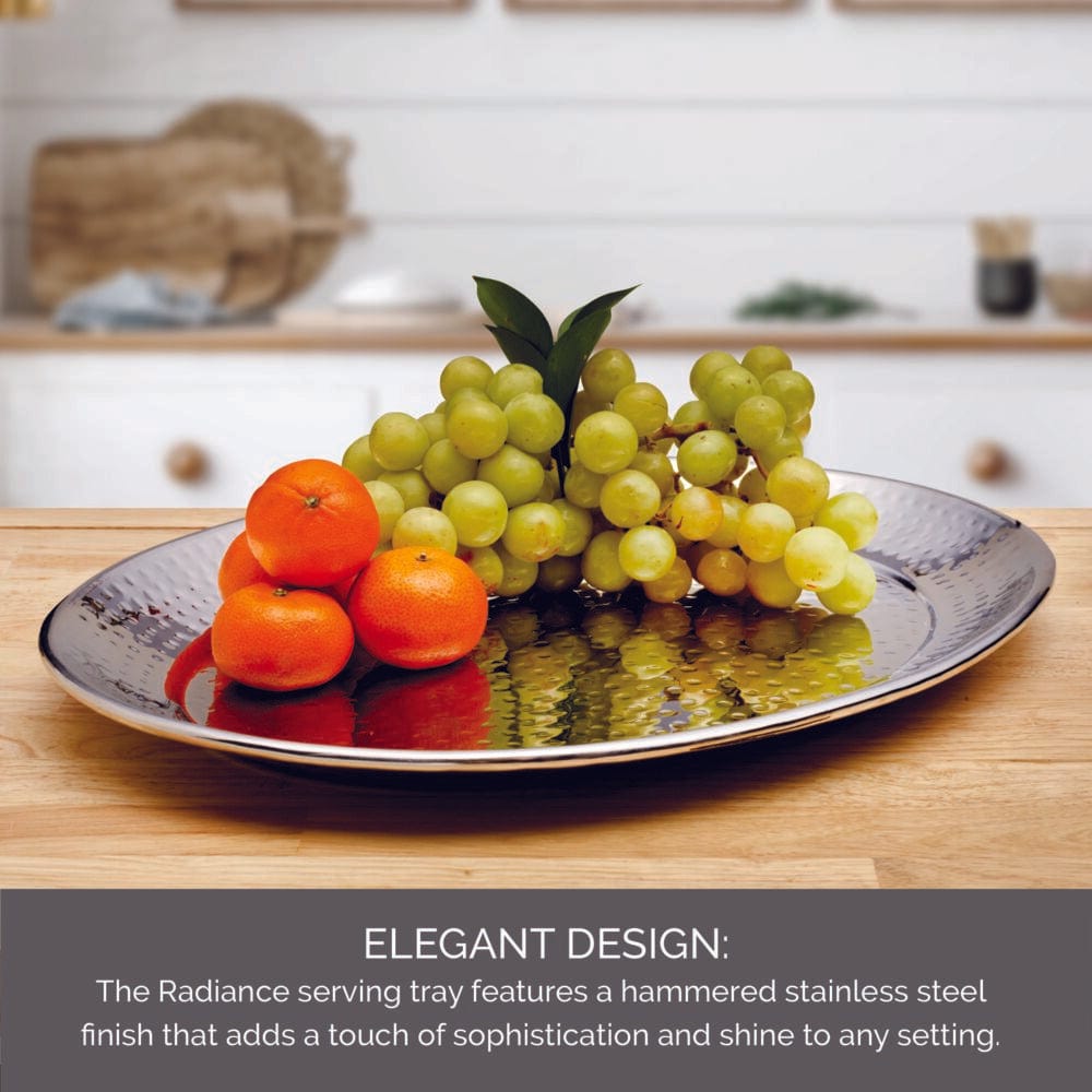 Radiance Hammered Oval Serving Tray