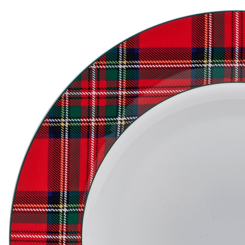 Tartan Red Set of 4 Dinner Plates