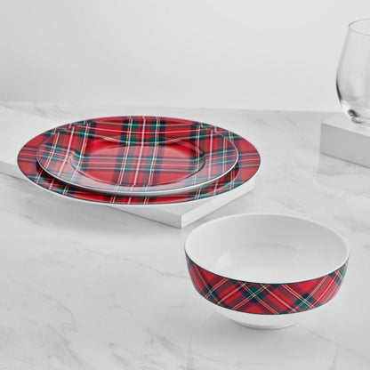 Tartan Red Set of 4 Salad Plates