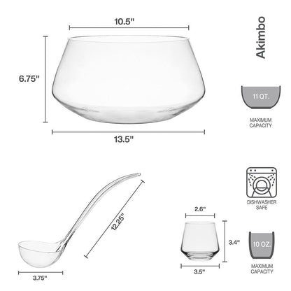 Akimbo 8 Piece Punch Bowl Set