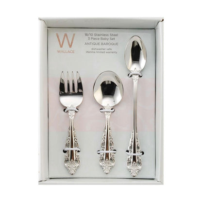 Antique Baroque 3 Piece Baby Feeding Set