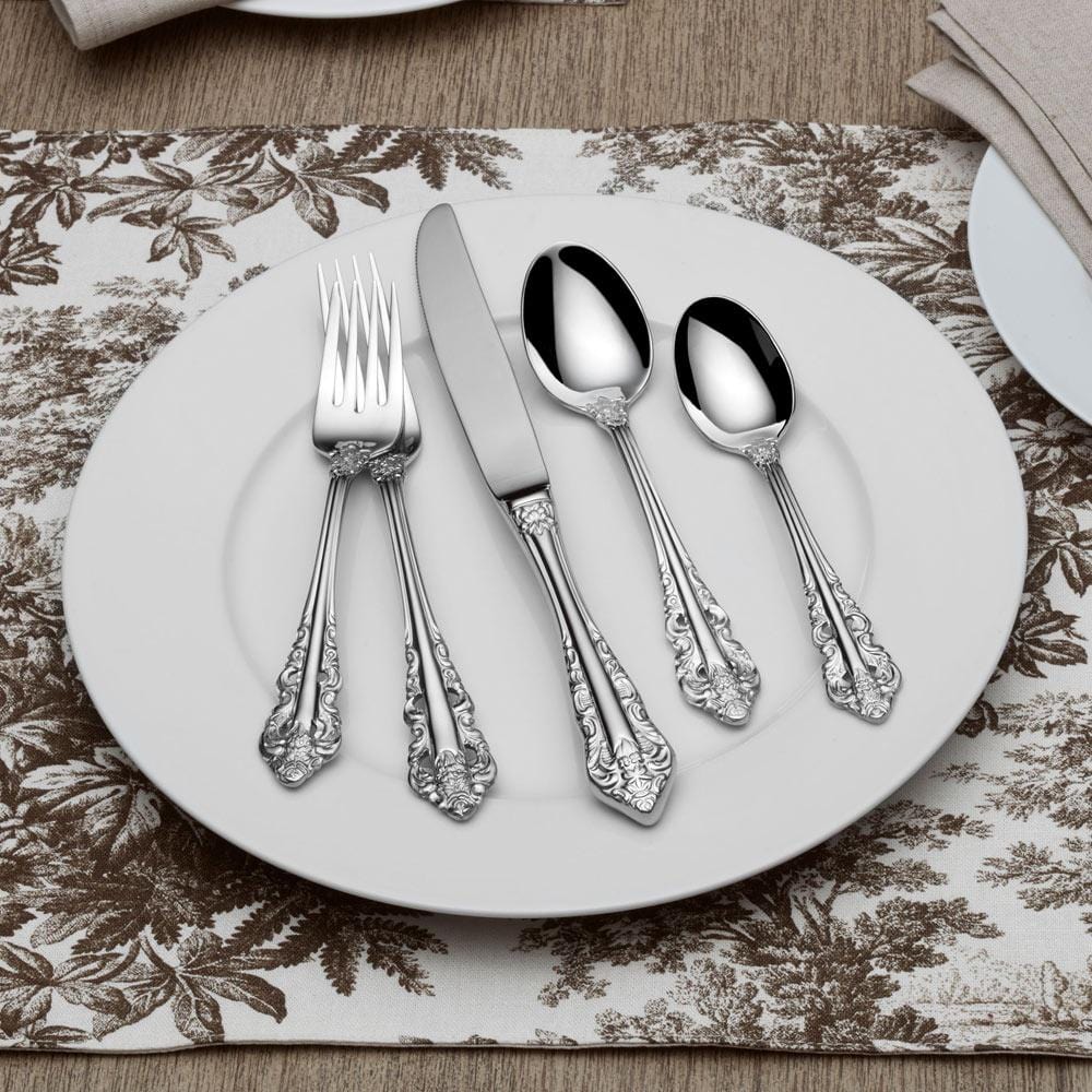 Antique Baroque 65 Piece Flatware Set, Service for 12