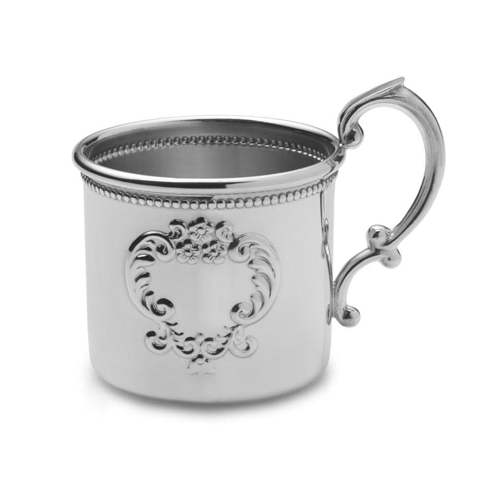 Beaded Raised Design Pewter Baby Cup
