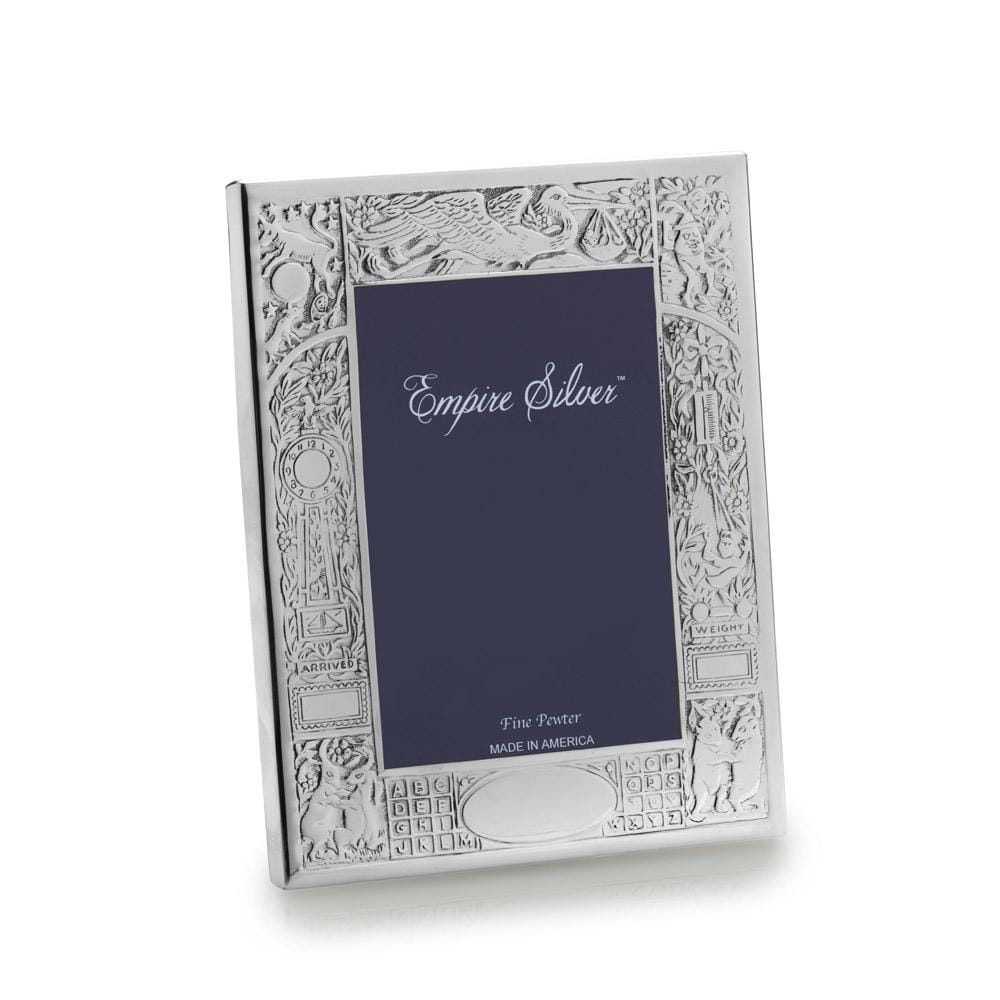 Birth Record Pewter Baby Frame