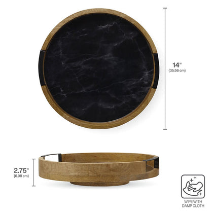 Black Marble Lazy Susan Serve Tray