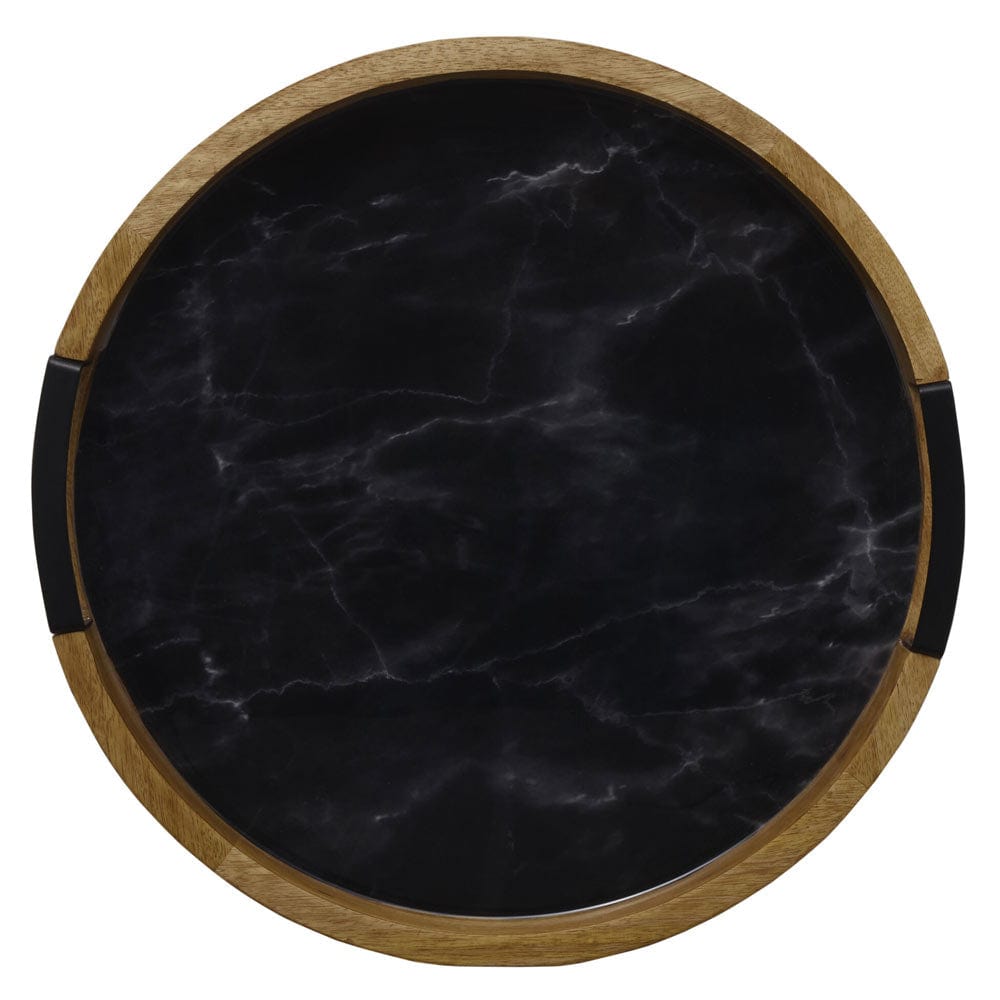 Black Marble Lazy Susan Serve Tray