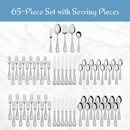 Bravo 65 Piece Flatware Set, Service for 12