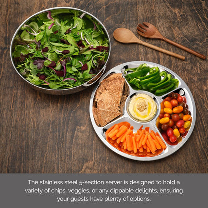 Luxe 2 Piece Chilled Chip and Dip Serving Tray