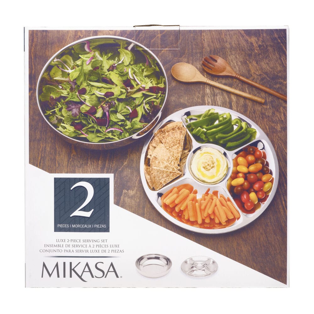 Luxe 2 Piece Chilled Chip and Dip Serving Tray