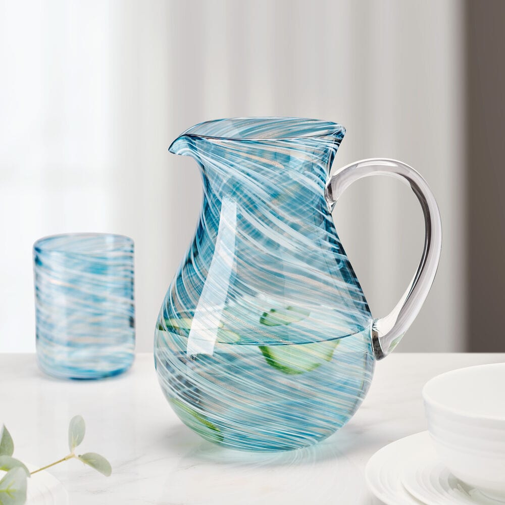 Color Swirl Blue Pitcher