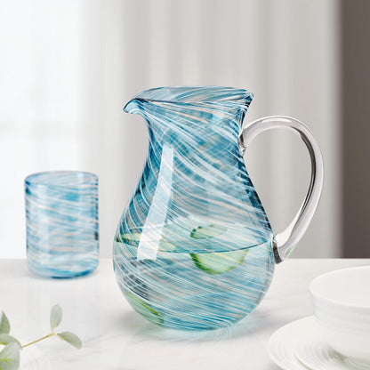 Color Swirl Blue Pitcher
