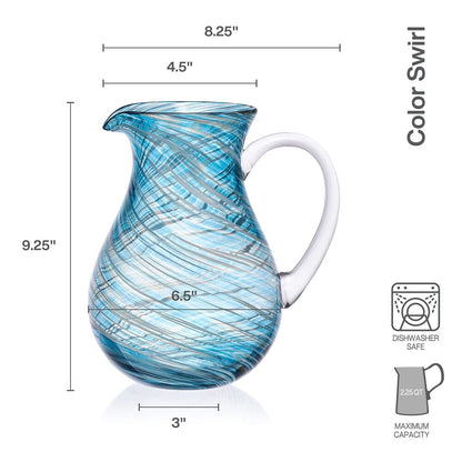 Color Swirl Blue Pitcher