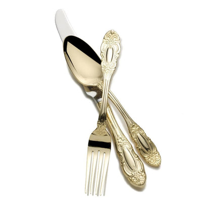 Duchess Gold Plated 65 Piece Flatware Set