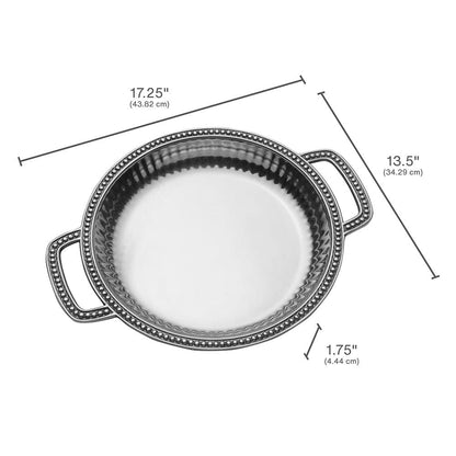 Flutes & Pearls Low Handled Tray