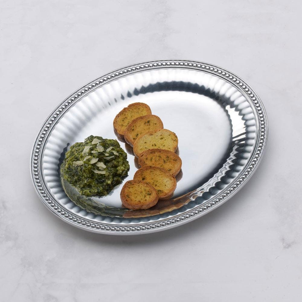 Flutes & Pearls Medium Oval Tray