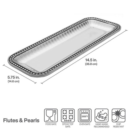 Flutes & Pearls Rectangular Tray