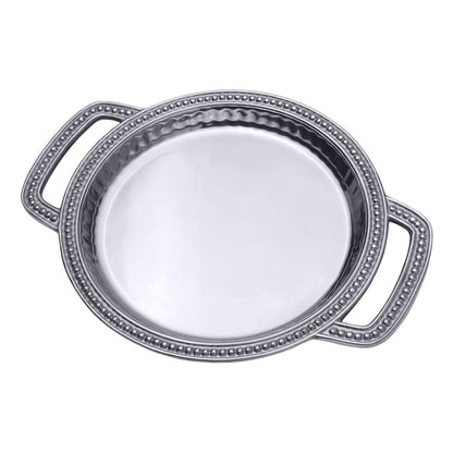 Flutes & Pearls Small Round Handled Tray