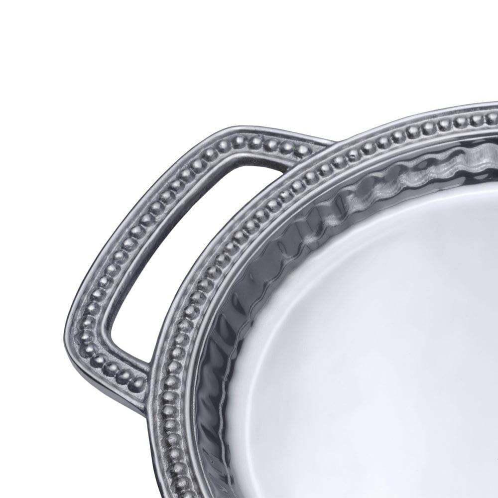 Flutes & Pearls Small Round Handled Tray