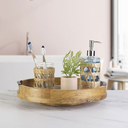 Gray Marble Lazy Susan Serve Tray