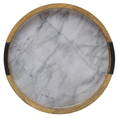 Gray Marble Lazy Susan Serve Tray