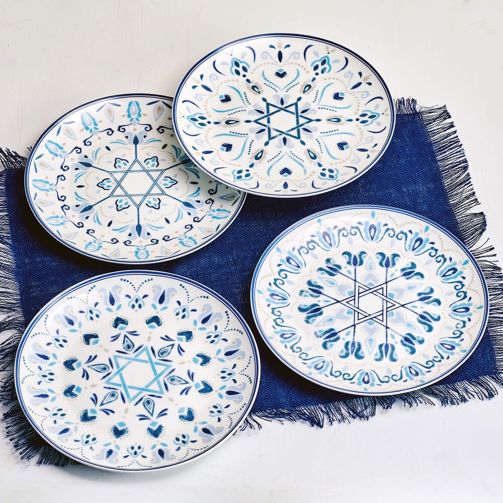 Hanukkah Celebration Set of 4 Salad Plates