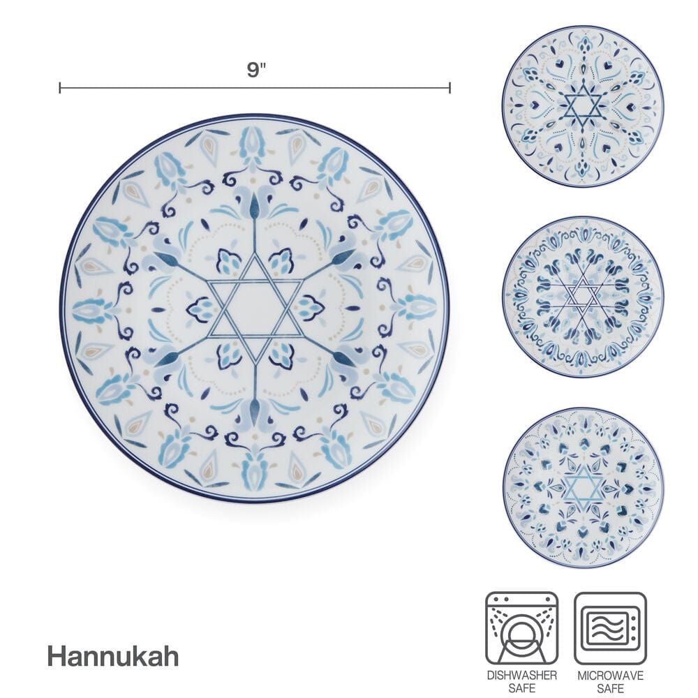 Hanukkah Celebration Set of 4 Salad Plates