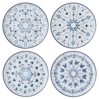 Hanukkah Celebration Set of 4 Salad Plates