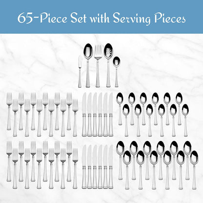 Harmony 65 Piece Flatware Set, Service for 12