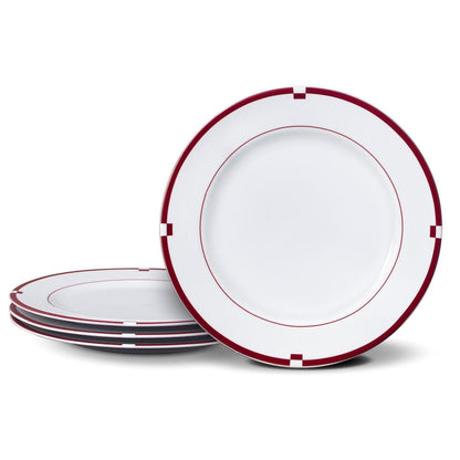 Jet Set Red Set of 4 Dinner Plates