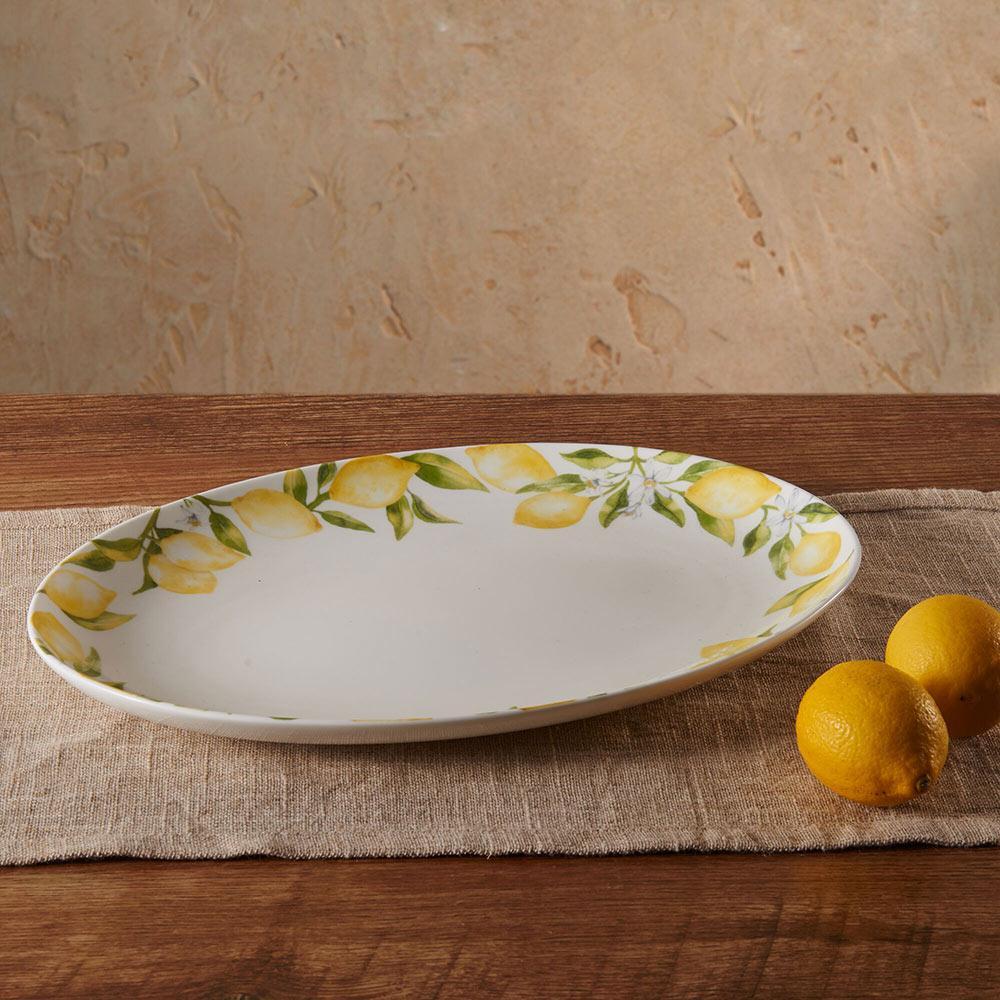 Lemons Oval Serving Platter, 14 Inch