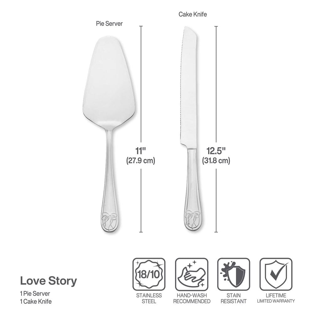 Love Story Cake Knife and Server Set