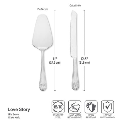 Love Story Cake Knife and Server Set