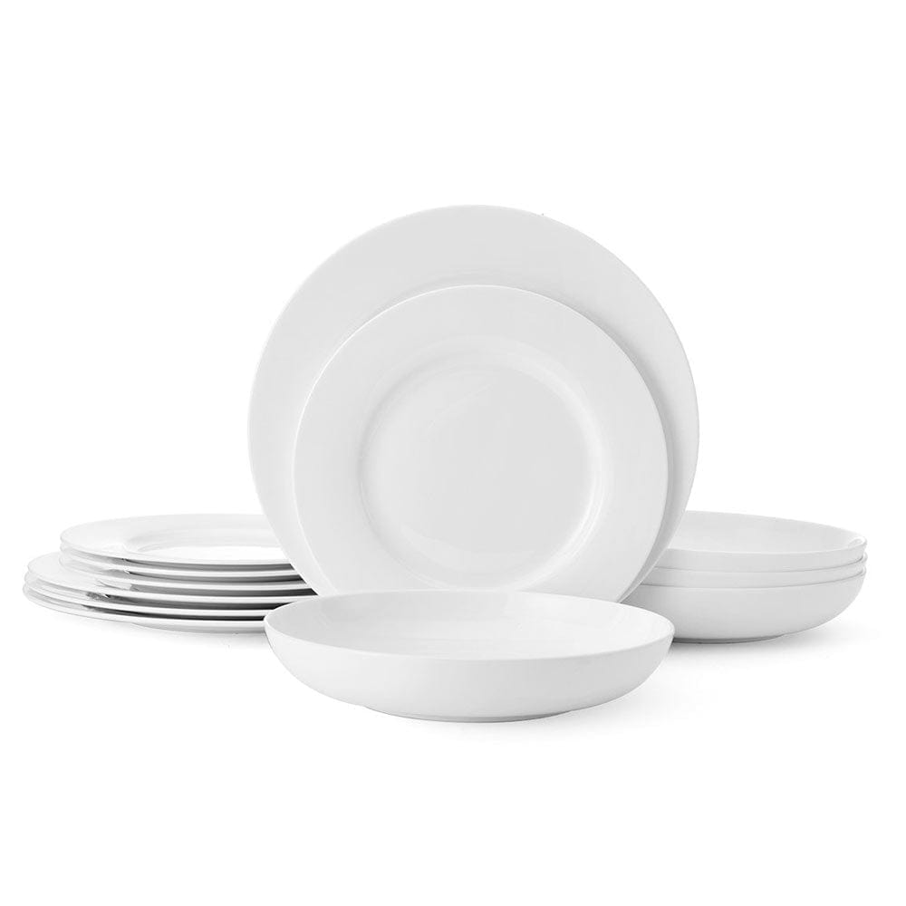 Lucerne White 12 Piece Dinnerware Set, Service for 4