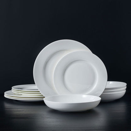 Lucerne White 12 Piece Dinnerware Set, Service for 4