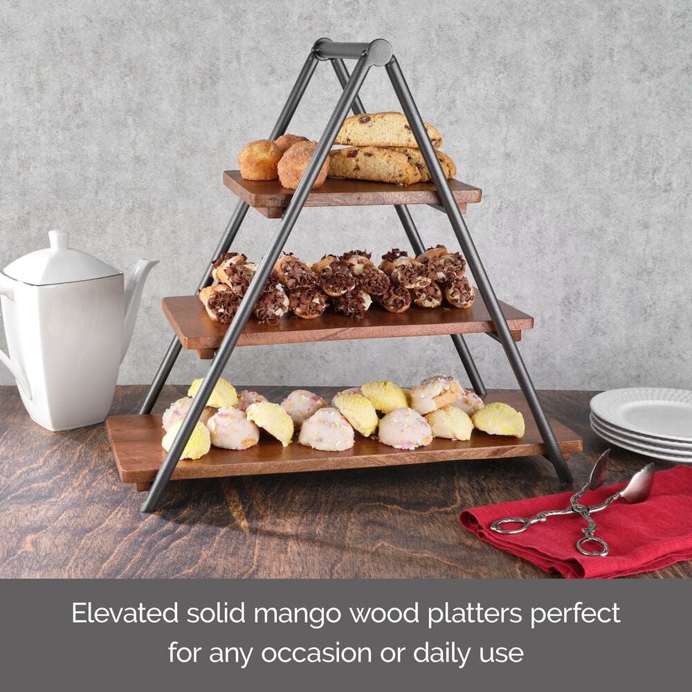 Madison 3 Tier Wood Serve Tray