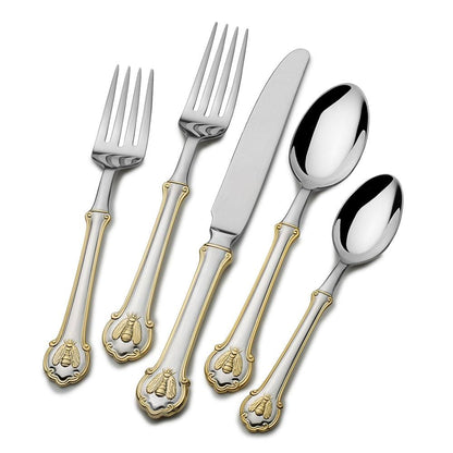 Napoleon Bee Gold Accent 45 Piece Flatware Set, Service for 8