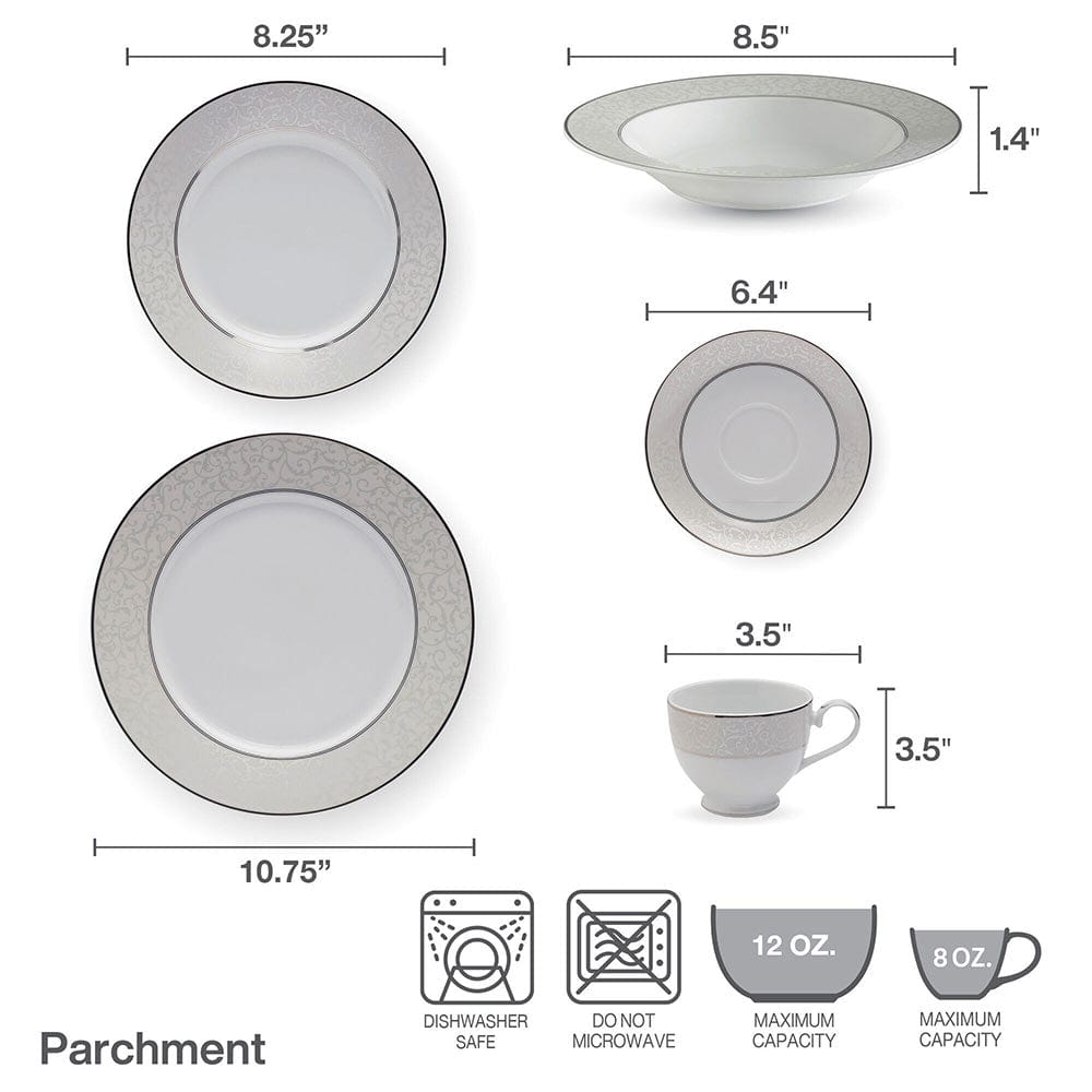 Parchment 40 Piece Dinnerware Set, Service for 8