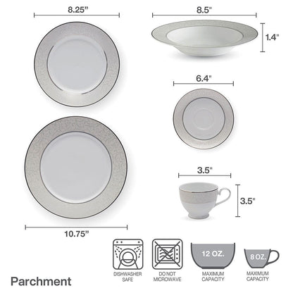 Parchment 40 Piece Dinnerware Set, Service for 8