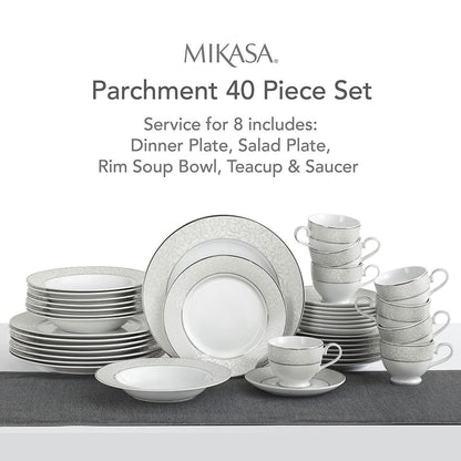 Parchment 40 Piece Dinnerware Set, Service for 8