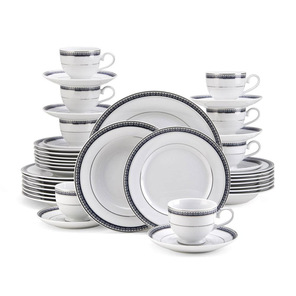 Platinum Crown Cobalt 40 Piece Dinnerware Set, Service for 8