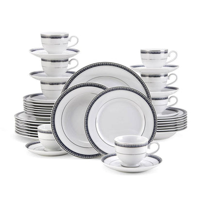Platinum Crown Cobalt 40 Piece Dinnerware Set, Service for 8