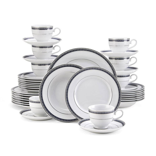 Platinum Crown Cobalt 40 Piece Dinnerware Set, Service for 8