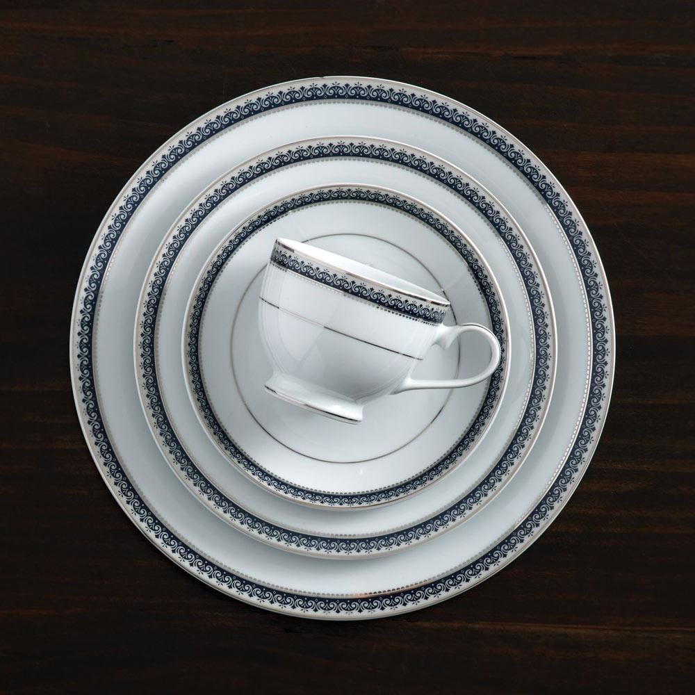 Platinum Crown Cobalt 40 Piece Dinnerware Set, Service for 8