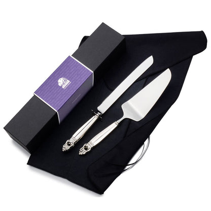 Royal Danish Sterling Wedding Cake Knife and Server Set