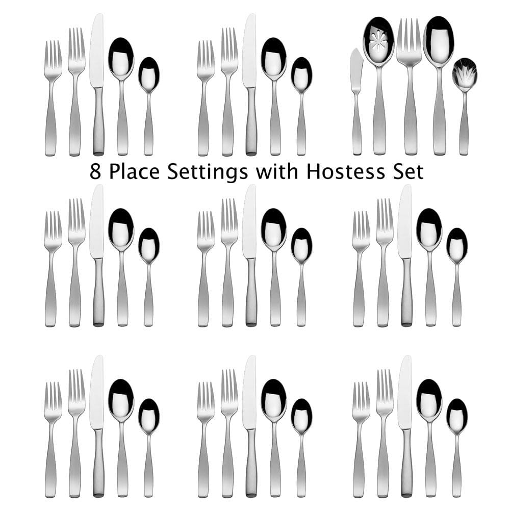 Satin Loft 45 Piece Flatware Set, Service for 8