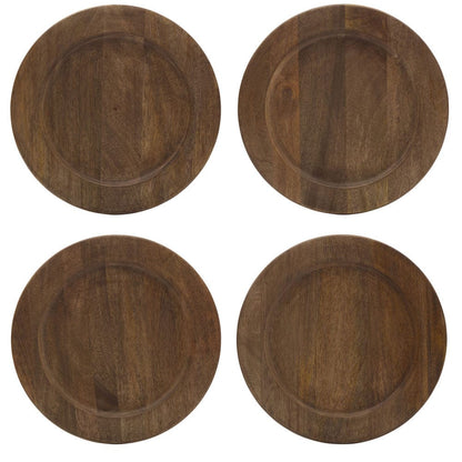 Mango Wood Set of 4 Charger Plates