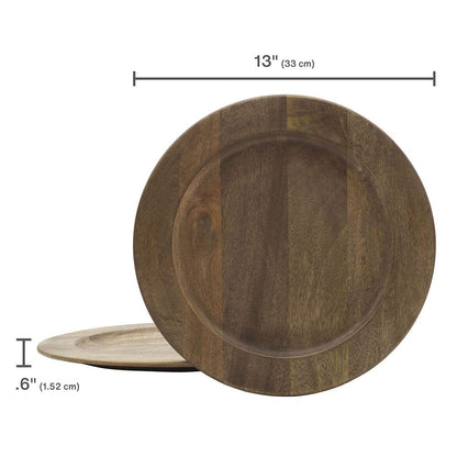 Mango Wood Set of 4 Charger Plates