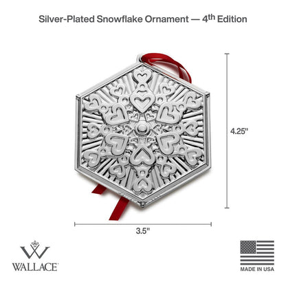 2024 Silver Plate Snowflake Ornament 4th Edition